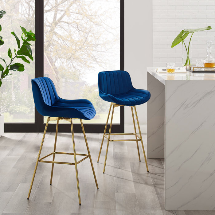 Everly Quinn Neuhaus Swivel 28.94'' Bar Stool & Reviews Wayfair